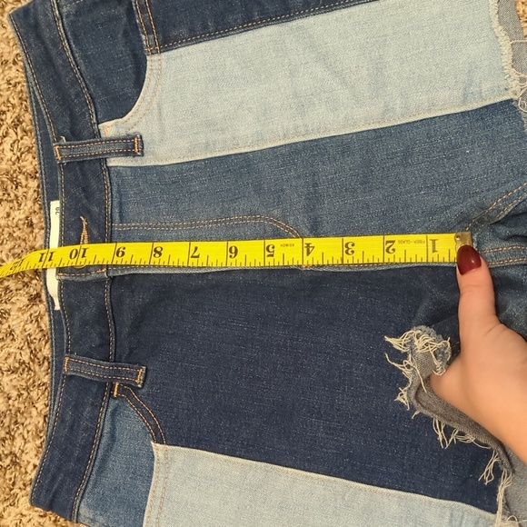 Hollister women's blue mulitonal curvy high rise 3" cut off shorts - Picture 4 of 9